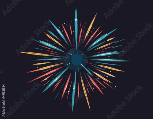 Transparent Fireworks Element. Sparkles Star. Radiance flash rays