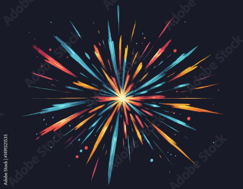 Transparent Fireworks Element. Sparkles Star. Radiance flash rays