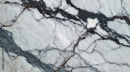 Flat Marble Surface with Black Vein Details