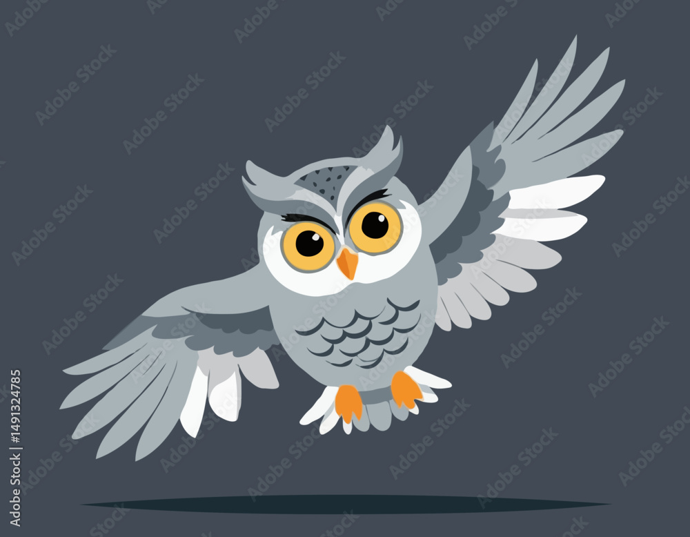 Grand hibou gris volant vers moi/Great grey owl flying towards me