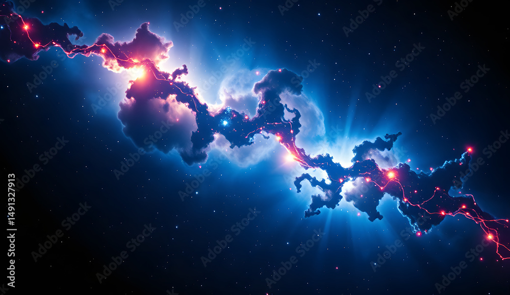 Obraz premium Desktop wallpaper of a stunning nebula with swirling colors and stars. Suitable for backgrounds, digital art, space enthusiasts, and screensavers