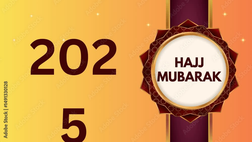 Hajj Mubarak 2025 4K animated typography video – motion text effect for celebrations, greetings, social media & promotions