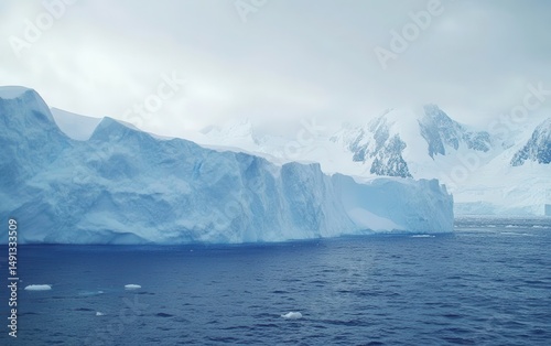 Wallpaper Mural Antarctic glacial landscape, icebergs in calm waters Torontodigital.ca