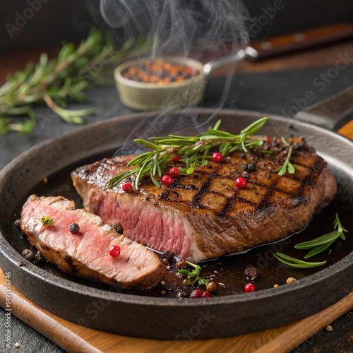 Succulent Ribeye Steak with Garlic Butter and Herbs