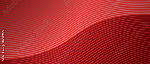 Abstract red background with red and pink lines and waves. Vector illustration of background.	