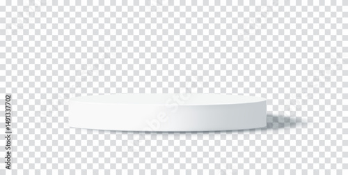 Empty white pedestal for award ceremony. Modern web concept graphic design. Vector illustration isolated on transparent background