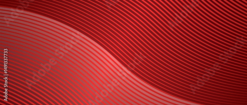 Abstract red background with red and pink lines and waves. Vector illustration of background.	