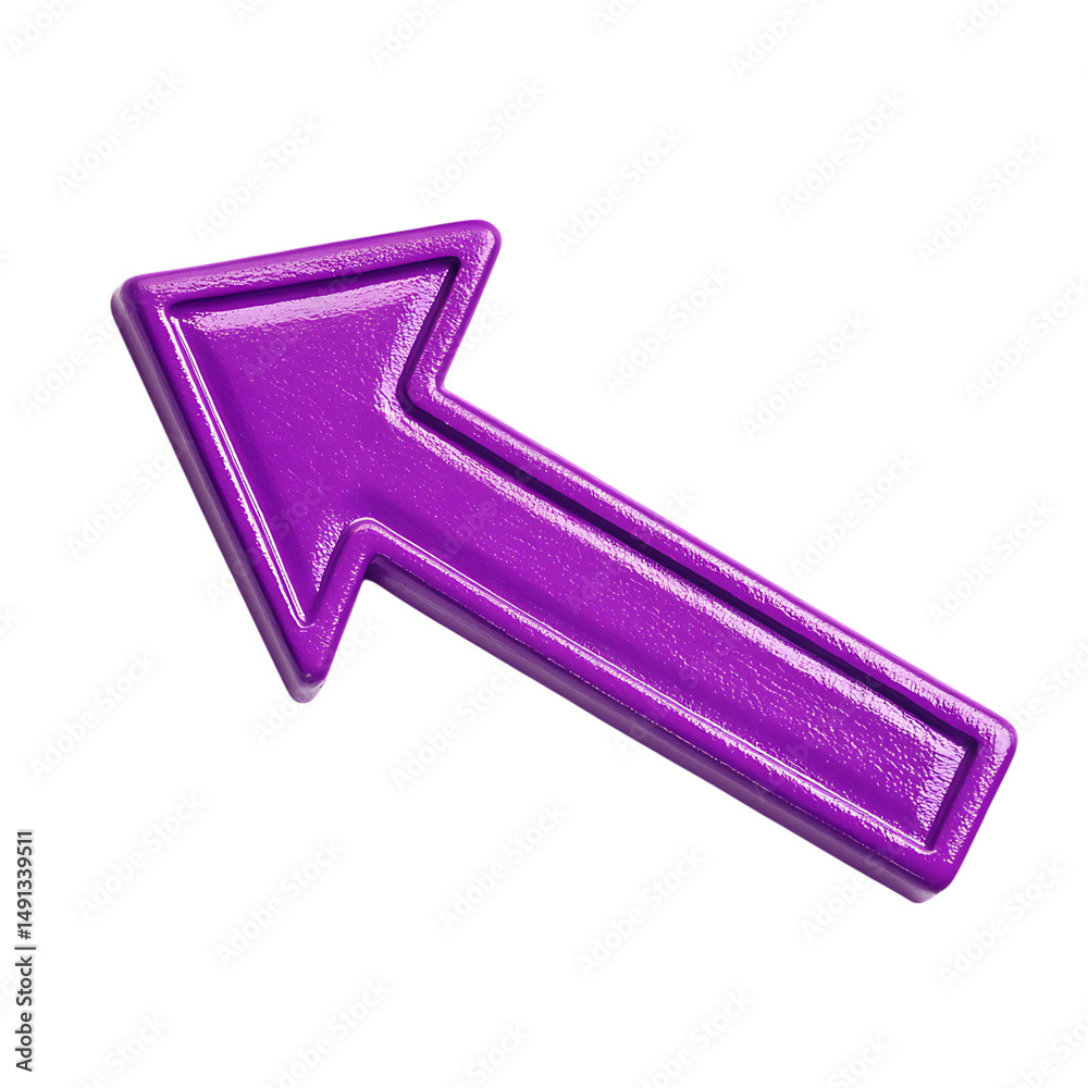 Bold Arrow with Vibrant Contrast in Electric Purple Isolated on Transparent Background Bold Arrow with Vibrant Contrast in Electric Purple Isolated on Transparent Background