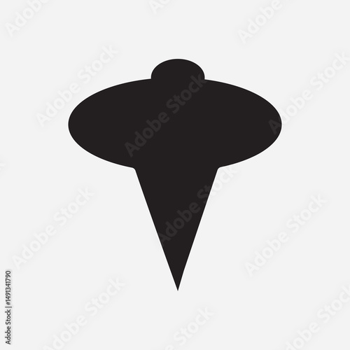 Black Silhouette Spinning Top Toy Icon