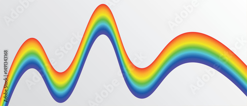 Abstract rainbow gradient element with lines and waves. Vector illustration of background	
