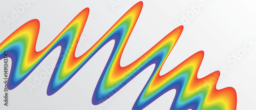 Abstract rainbow gradient element with lines and waves. Vector illustration of background	
