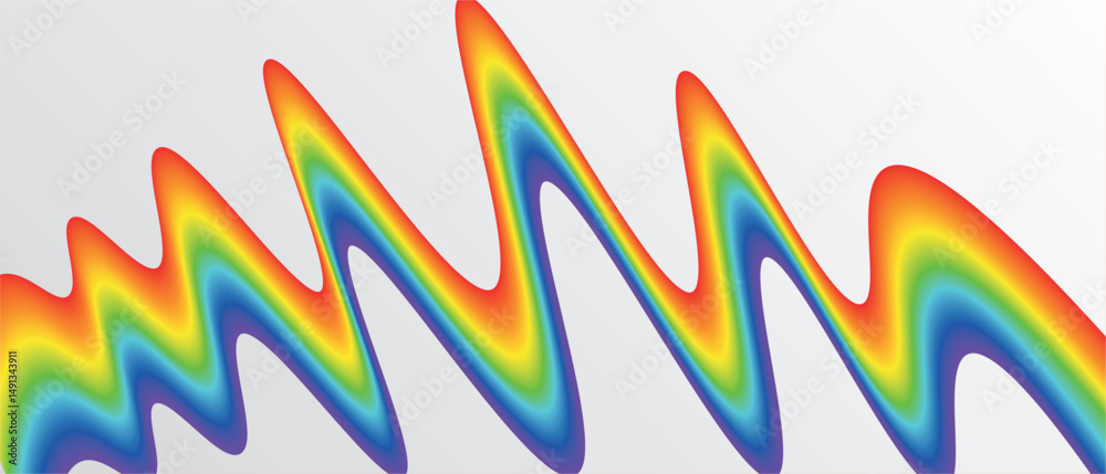 Obraz premium Abstract rainbow gradient element with lines and waves. Vector illustration of background 