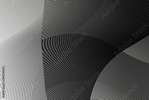 Abstract white background with black lines and waves. Vector illustration of background