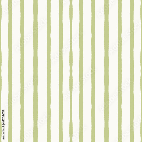 Seamless pattern with uneven green stripes