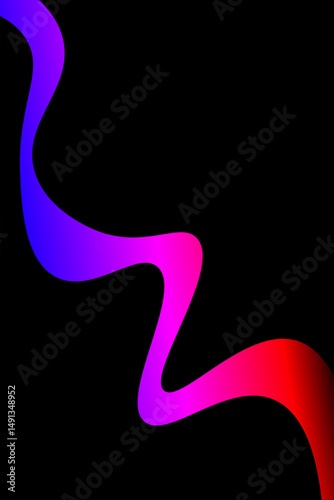 Abstract gradient element with lines on black background. Vector illustration of background.