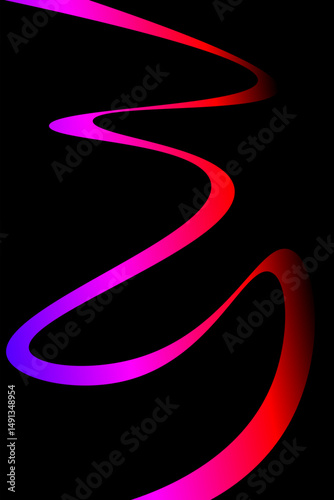 Abstract gradient element with lines on black background. Vector illustration of background.