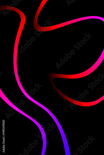 Abstract gradient element with lines on black background. Vector illustration of background.