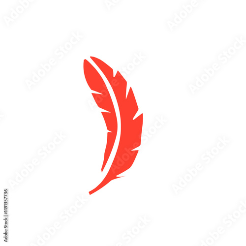 red feather vector icon