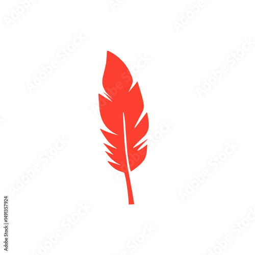 red feather vector icon