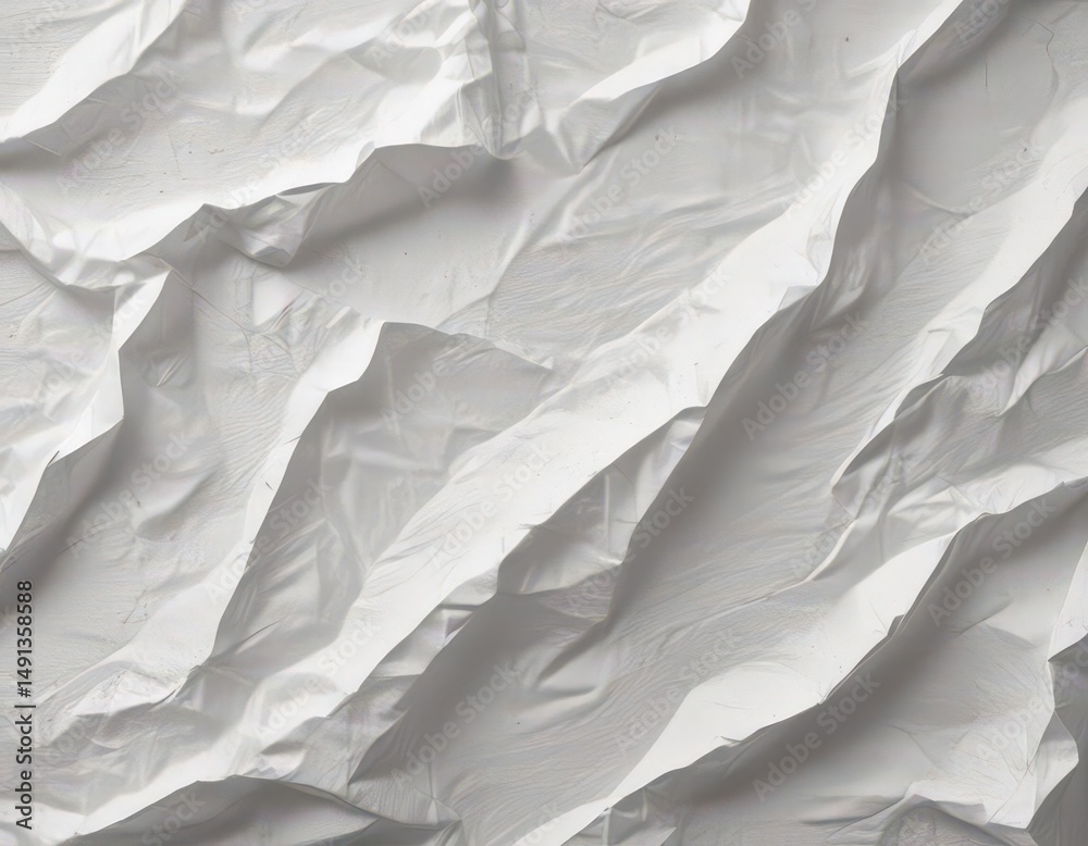 Obraz premium Close-up textured white crumpled paper background , design, white, vintage