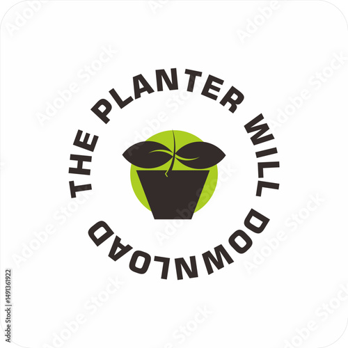 Motivational words in the form of a logotype "planting will download"