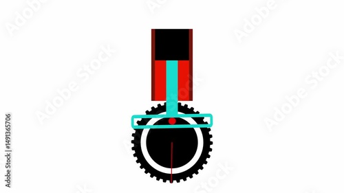 Scotch yoke mechanism or slotted yoke mechanism or slot and pin mechanism or yoke and pin mechanism animation. Mechanism for converting circular motion into reciprocating linear motion.