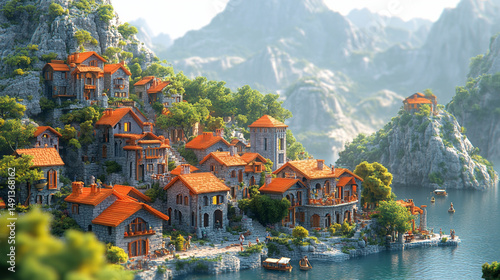 landscape, city, europe, town, view, house, travel, mountain, village, architecture, nature, sky, building, mountains, summer, forest, tourism, green, old, castle, a