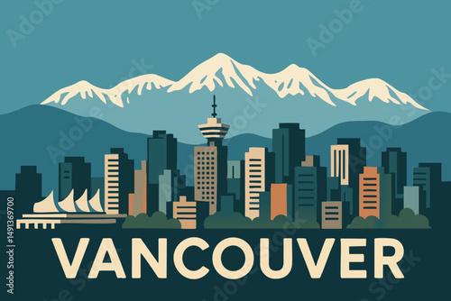 Vancouver Skyline and Mountains