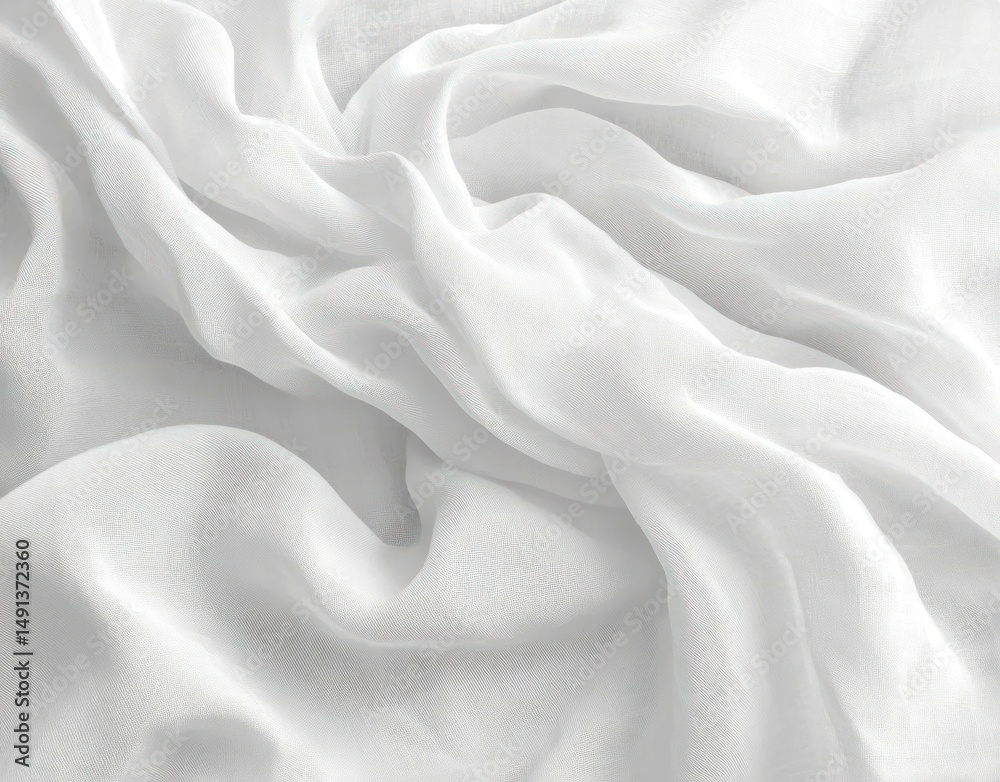 Obraz premium Soft white fabric gently folded and flowing creating smooth and delicate textures with light and shadow