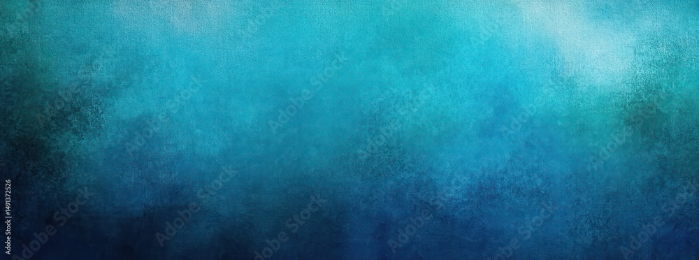 Fototapeta premium Abstract gradient background with textured blend of bright turquoise and deep blue shades evoking a calm and serene atmosphere