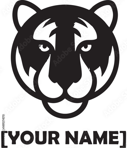 Bold Tiger Head Vector Graphic