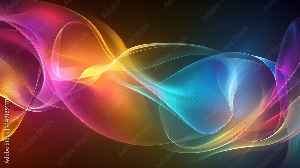 Naklejka premium Colorful abstract design with flowing, vibrant shapes.