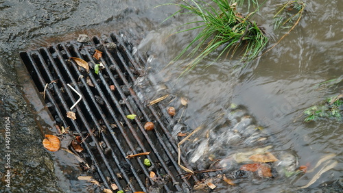 Rainwater flows over the ground and into the culverts or gutters