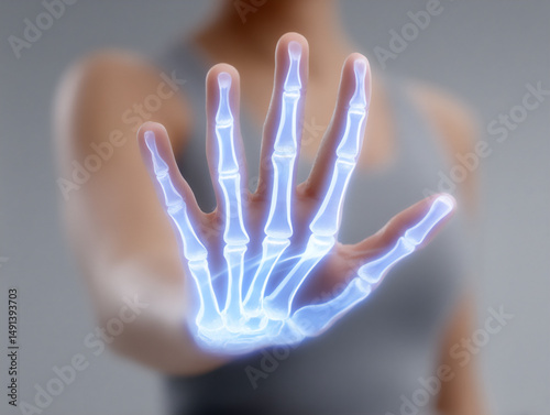 next-generation medical device performing a non-invasive diagnostic procedure with holographic visua