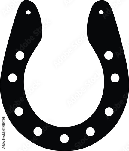 Horseshoe Silhouette Vector Illustration on Transparent Background