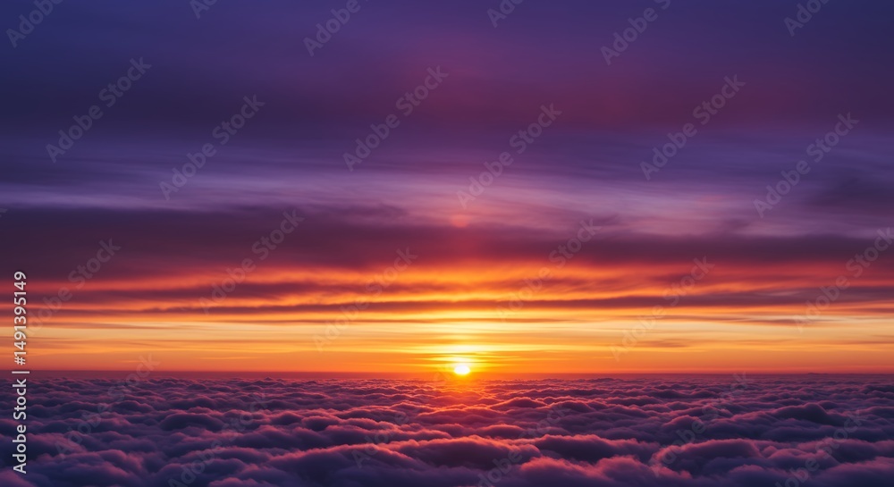 Fototapeta premium Sunset Over Clouds