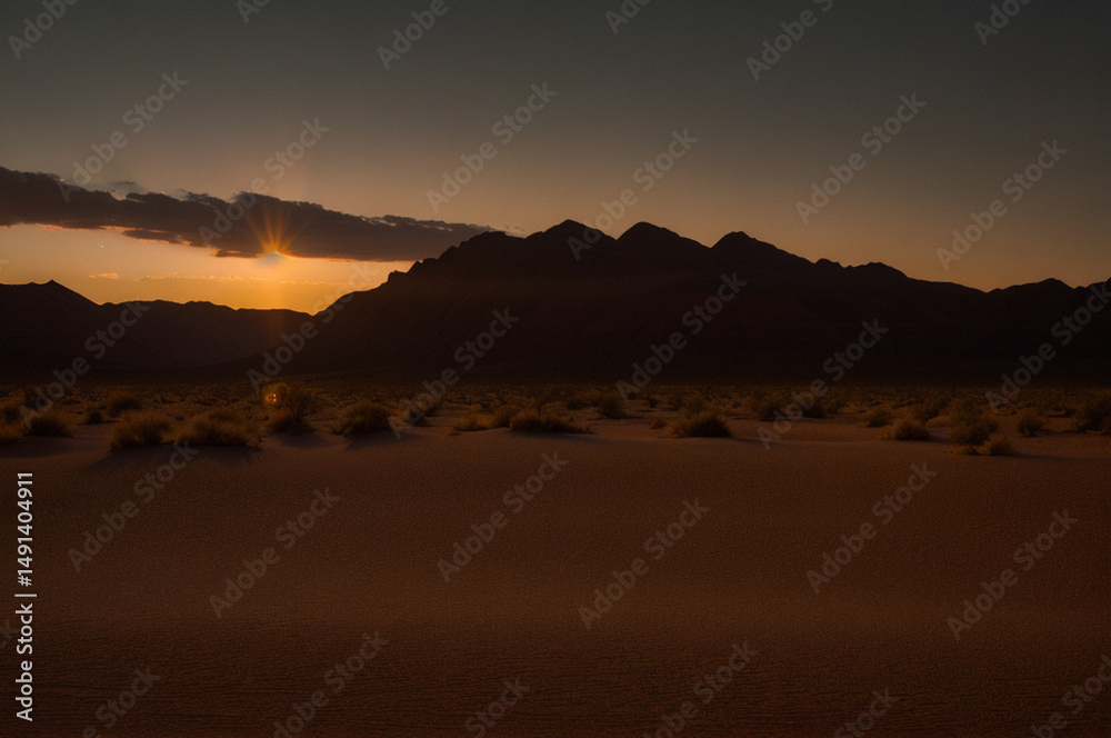 Desert landscape in in summer Desert landscape in in summer