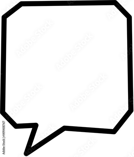 outline speech bubbles geometric shapes, perfect for comics, chats, and graphic design.	