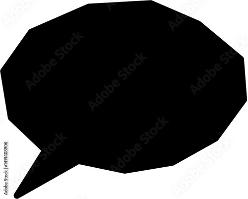 solid black speech bubbles geometric shapes, perfect for comics, messaging, and graphic design.	