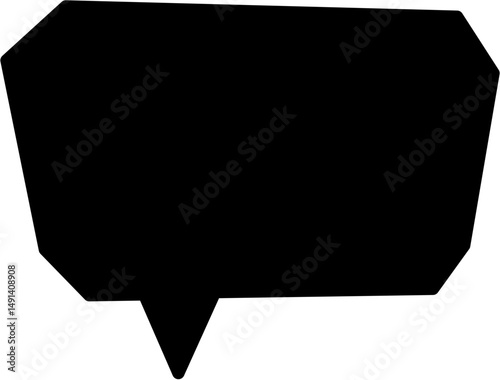 solid black speech bubbles geometric shapes, perfect for comics, messaging, and graphic design.	