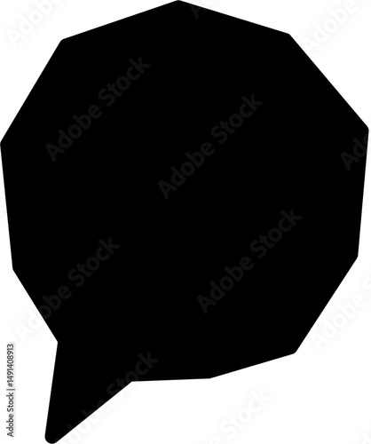 solid black speech bubbles geometric shapes, perfect for comics, messaging, and graphic design.	