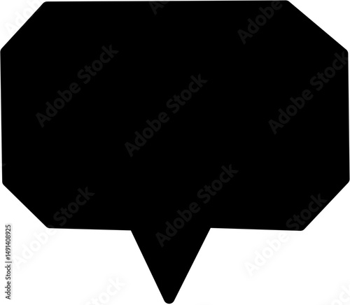 solid black speech bubbles geometric shapes, perfect for comics, messaging, and graphic design.	