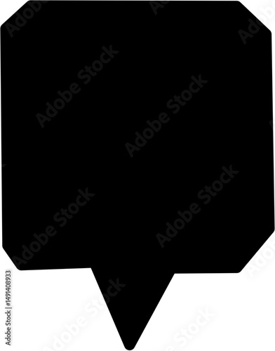 solid black speech bubbles geometric shapes, perfect for comics, messaging, and graphic design.	
