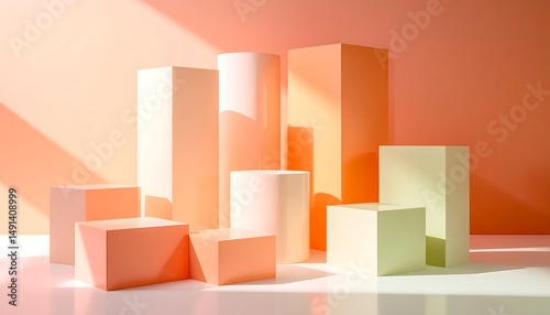 Wallpaper Mural Geometric shapes display studio photography minimalist high angle modern design concepts Torontodigital.ca