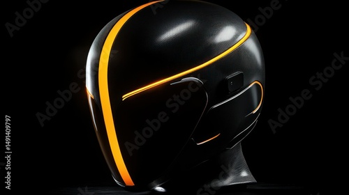 Futuristic helmet with glowing accents
