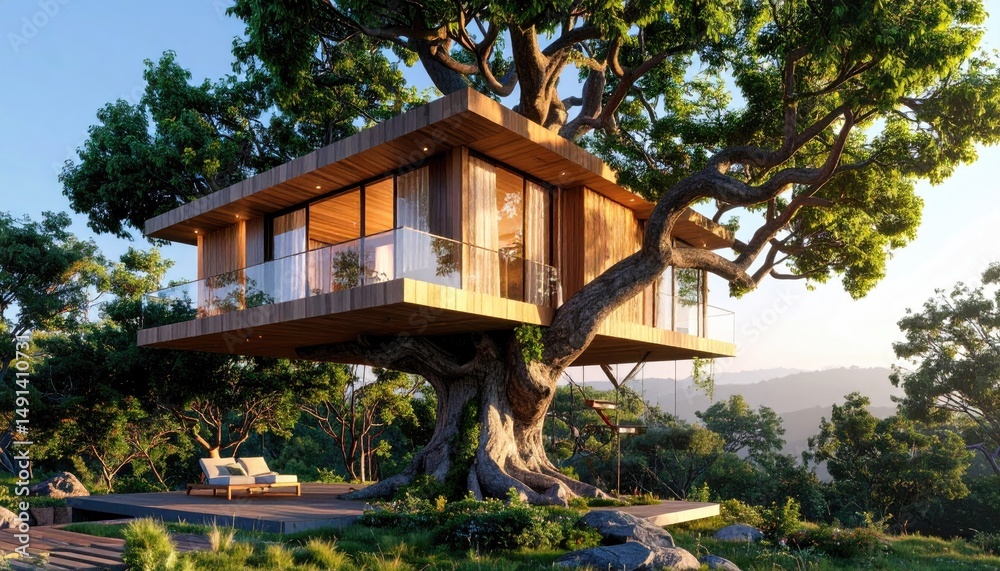 Modern Treehouse Retreat Elevated Living in Natures Embrace. Modern Treehouse Retreat Elevated Living in Natures Embrace.
