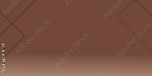 Brown Background for Product,Brown Chocolate Wall Studio Room with light, shadow on Beige floor,Backdrop Display Mockup with 3d Podium Stand,Scene for Cosmetic in Winter Sale,Autumn or Fall Banner