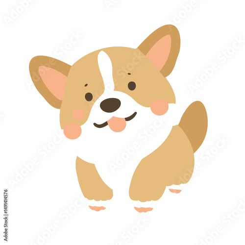 Smiley Corgi Dog Mascot – Cute Cartoon Puppy Character for Kids and Branding Designs
