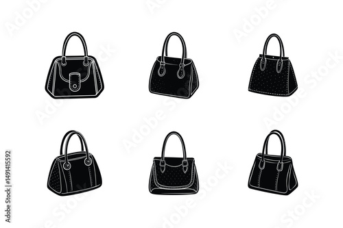 handbag sketch icon silhouette vector illustration