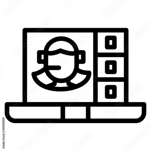 Online meeting video conference icon